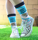 GROOVY THINGS Brand Ladies SHIT FUCK DAMN Socks - Novelty Socks And Slippers