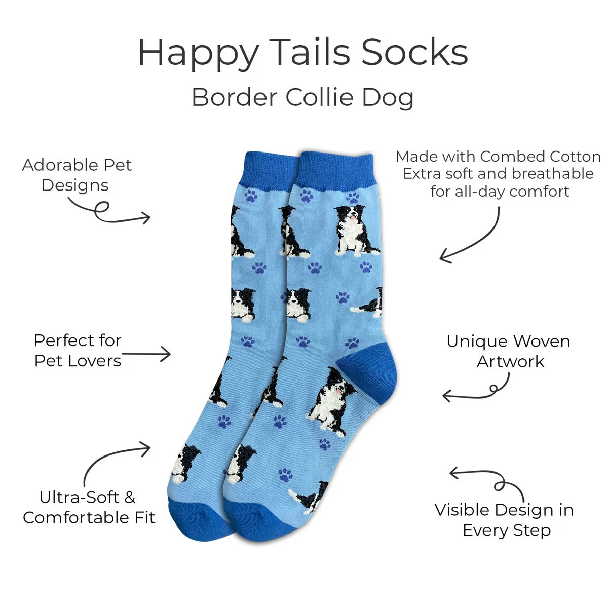 BORDER COLLIE Dog Adult Unisex Socks By E&S Pets Choose Style