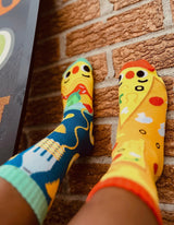 PALS SOCKS Brand Unisex PIZZA & PASTA Mismatched Gripper Bottom Socks (CHOOSE SIZE) - Novelty Socks And Slippers