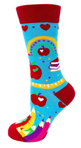 FABDAZ Brand Ladies TEACHER Socks ‘I BECAME A TEACHER FOR THE MONEY & FAME’ - Novelty Socks And Slippers