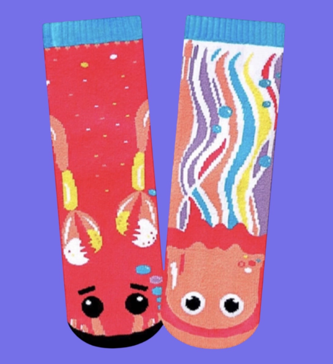 CRAB & JELLYFISH Unisex Toddler Mismatched Gripper Bottom Socks PALS SOCKS Brand - Novelty Socks And Slippers