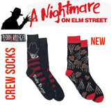 A NIGHTMARE ON ELM STREET Men’s 2 Pair Of FREDDY KRUEGER Socks With BLOODY GLOVE
