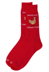 MAKING A LIST CHICKEN IT TWICE Men’s CHRISTMAS CHICKEN Socks MeMoi Brand - Novelty Socks And Slippers