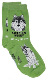 FOOZYS Brand Ladies SIBERIAN HUSKY Dog Socks - Novelty Socks And Slippers
