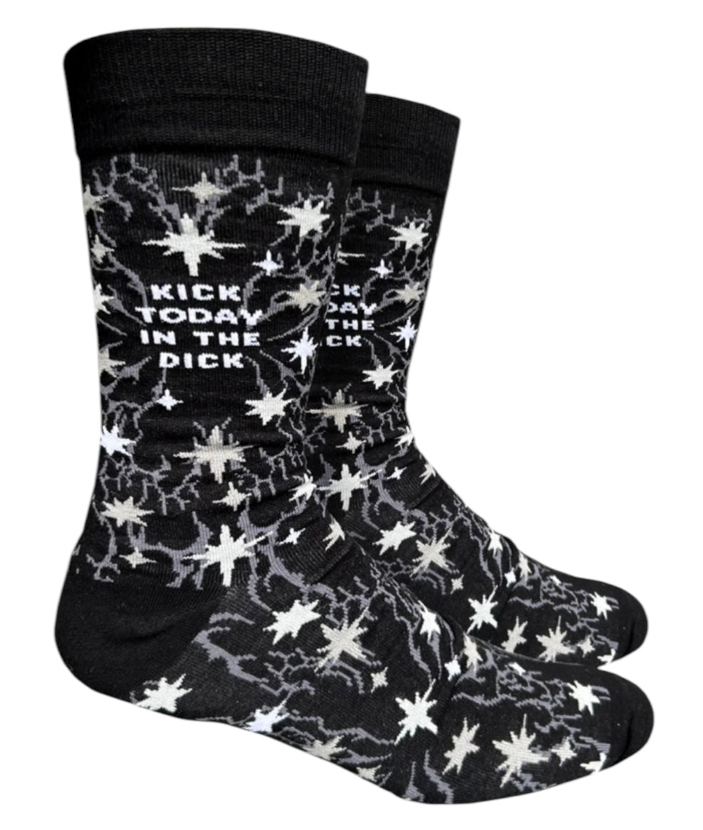 GROOVY THINGS Co. Brand Men’s KICK TODAY IN THE DICK Socks - Novelty Socks And Slippers