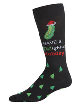 HAVE A DILL-IGHTFUL HOLIDAY Men’s Christmas Pickle Socks MeMoi Brand - Novelty Socks And Slippers