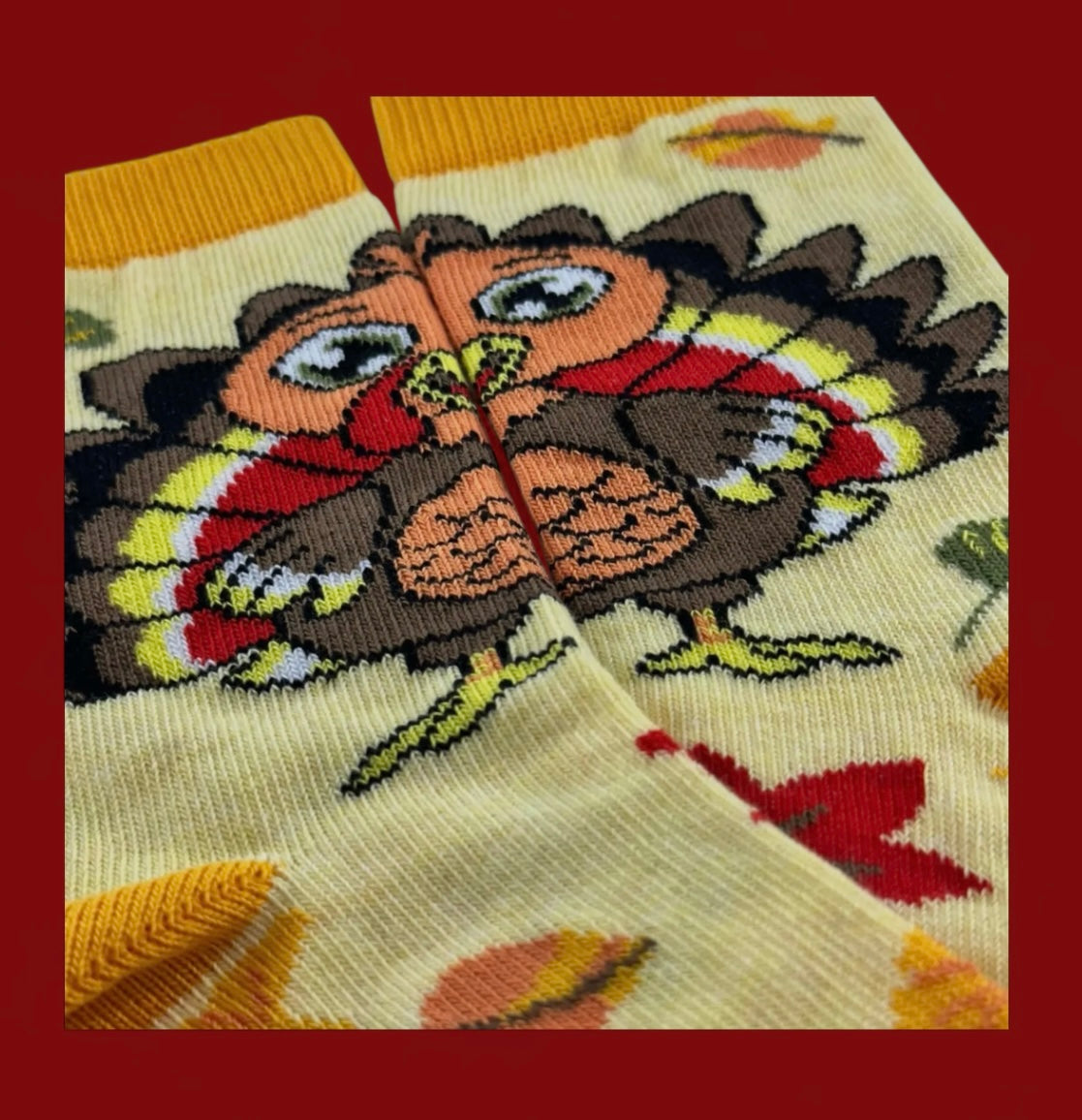THANKSGIVING BIG TURKEY Unisex Kids Socks (Choose Size) Sock Panda Brand - Novelty Socks And Slippers