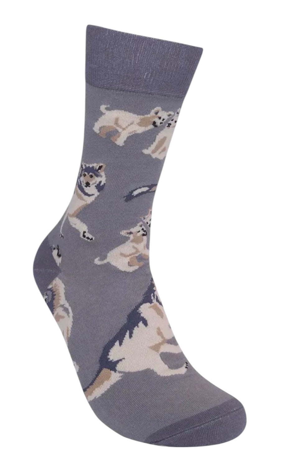 GRAY WOLF Adult Unisex Socks FUNATIC Brand Wolves All Over - Novelty Socks And Slippers