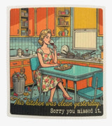 KITCHEN RETRO WIFE Set Of 3 Swedish Dishcloths ‘OH, You’re Hungry? That Sounds Like A You Problem, Sweetheart’