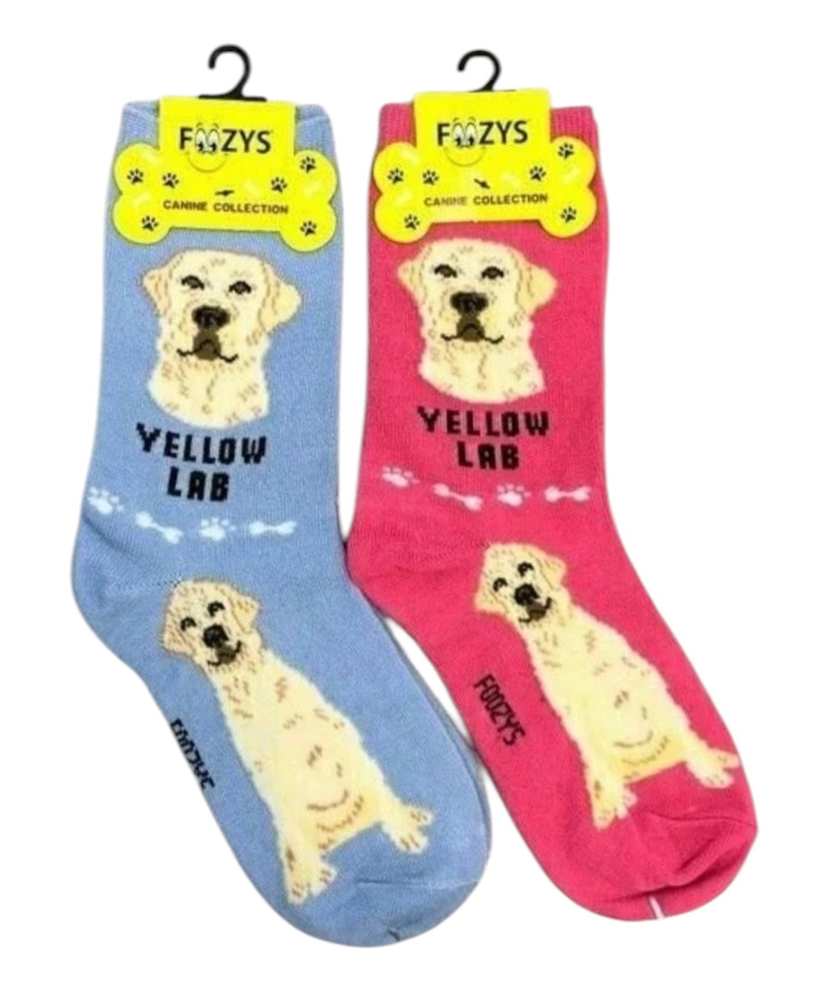 YELLOW LABRADOR DOG Ladies 2 Pair Of Socks FOOZYS Brand
