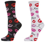 MeMoi Brand LADIES PUCKER UP LIPS VALENTINE'S DAY SOCKS 'KISS' (CHOOSE COLOR) - Novelty Socks And Slippers