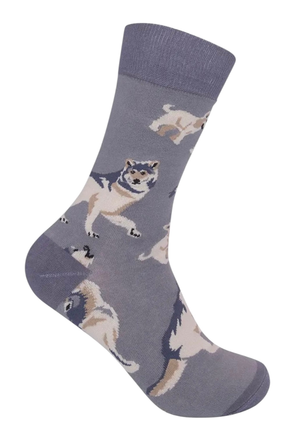 GRAY WOLF Adult Unisex Socks FUNATIC Brand Wolves All Over - Novelty Socks And Slippers