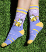 GROOVY THINGS Brand Ladies CAT Socks PEOPLE STRESS MEOWT - Novelty Socks And Slippers