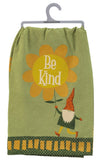 PRIMITIVES BY KATHY ‘BE KIND’ GNOME Kitchen Tea Towel - Novelty Socks And Slippers