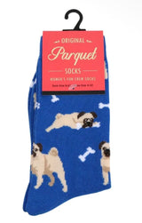 PUG DOG & Bones Ladies Socks PUGS ALL OVER Parquet Brand