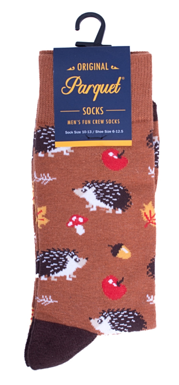 PARQUET Brand Men’s AUTUMN HEDGEHOG Socks With MUSHROOMS, LEAVES - Novelty Socks for Less