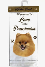 ALL YOU NEED IS LOVE & A DOG Kitchen Tea Towel By E&S Pets (Choose Breed)