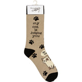 MY CAT IS JUDGING YOU SO BE COOL Unisex Adult Socks PRIMITIVES BY KATHY