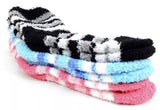 NOLLIA Brand Ladies 3 Pair Of Striped Warm & Fuzzy Socks - Novelty Socks And Slippers