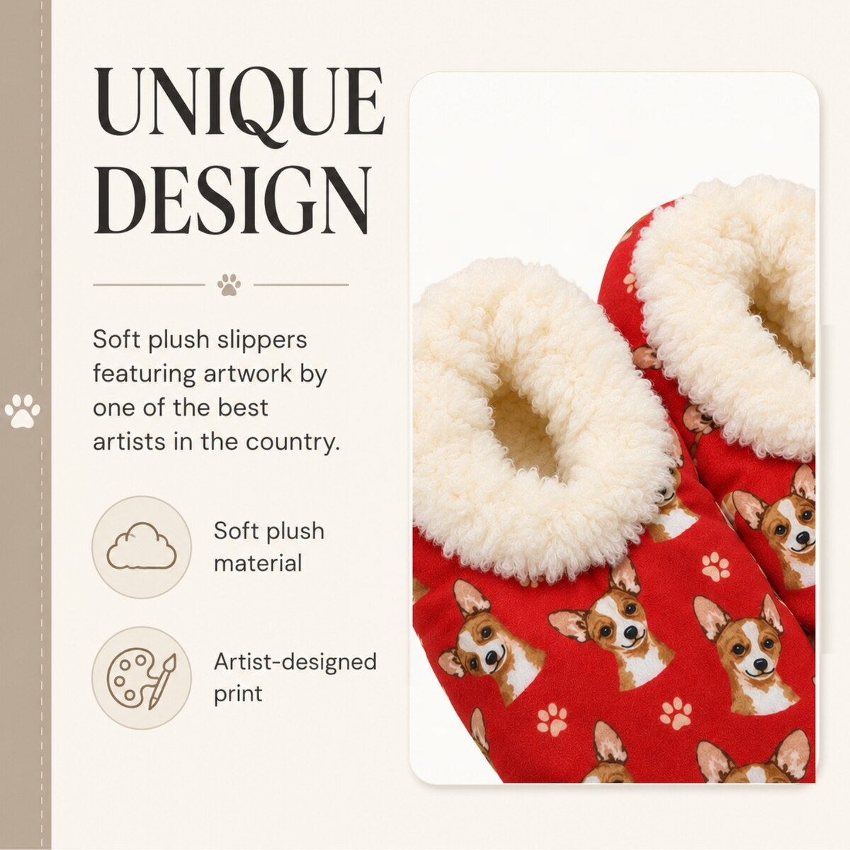 FAWN CHIHUAHUA Dog Ladies Non-Slip Slippers COMFIES BRAND By E&S Pets