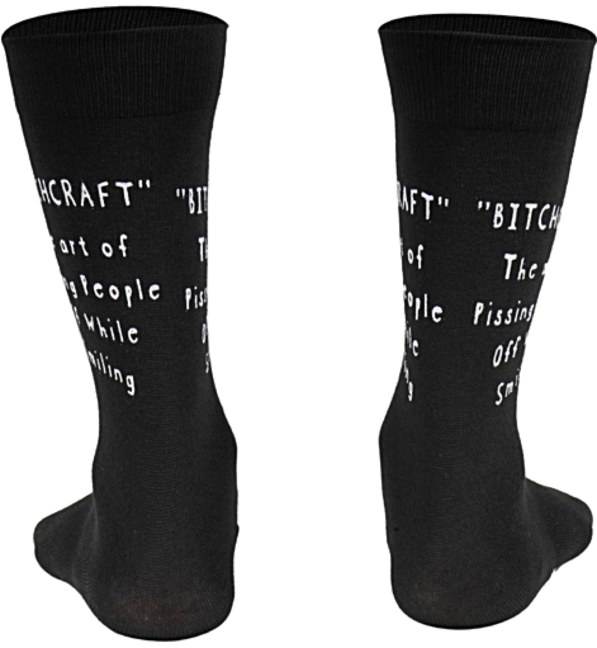 WHAT’D YOU SAY Brand Unisex ‘BITCHCRAFT THE ART OF PISSING PEOPLE OFF WHILE SMILING’ Socks - Novelty Socks And Slippers