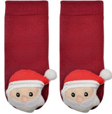 BOOGIE TOES Baby SANTA CLAUS Rattle Gripper Bottom Socks By PIERO LIVENTI - Novelty Socks And Slippers