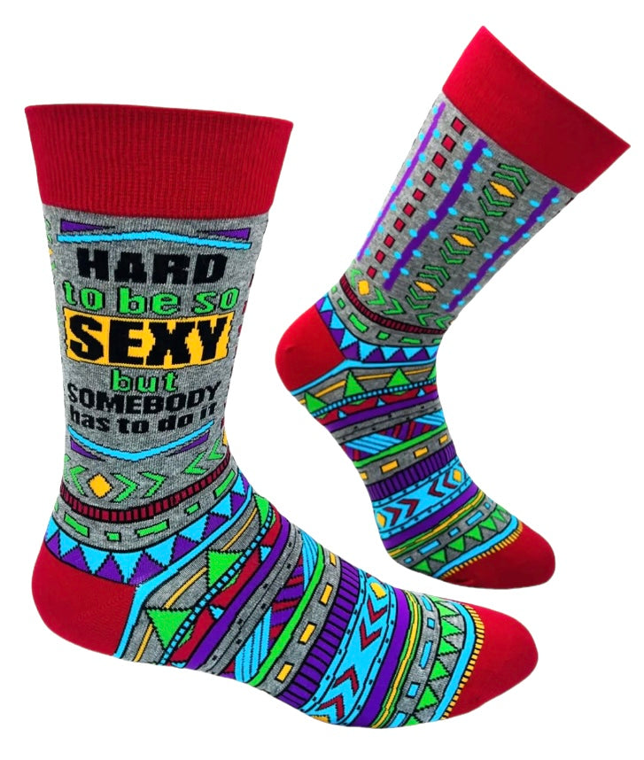 FABDAZ Brand Men’s HARD TO BE SO SEXY BUT SOMEBODY HAS TO DO IT Socks - Novelty Socks And Slippers