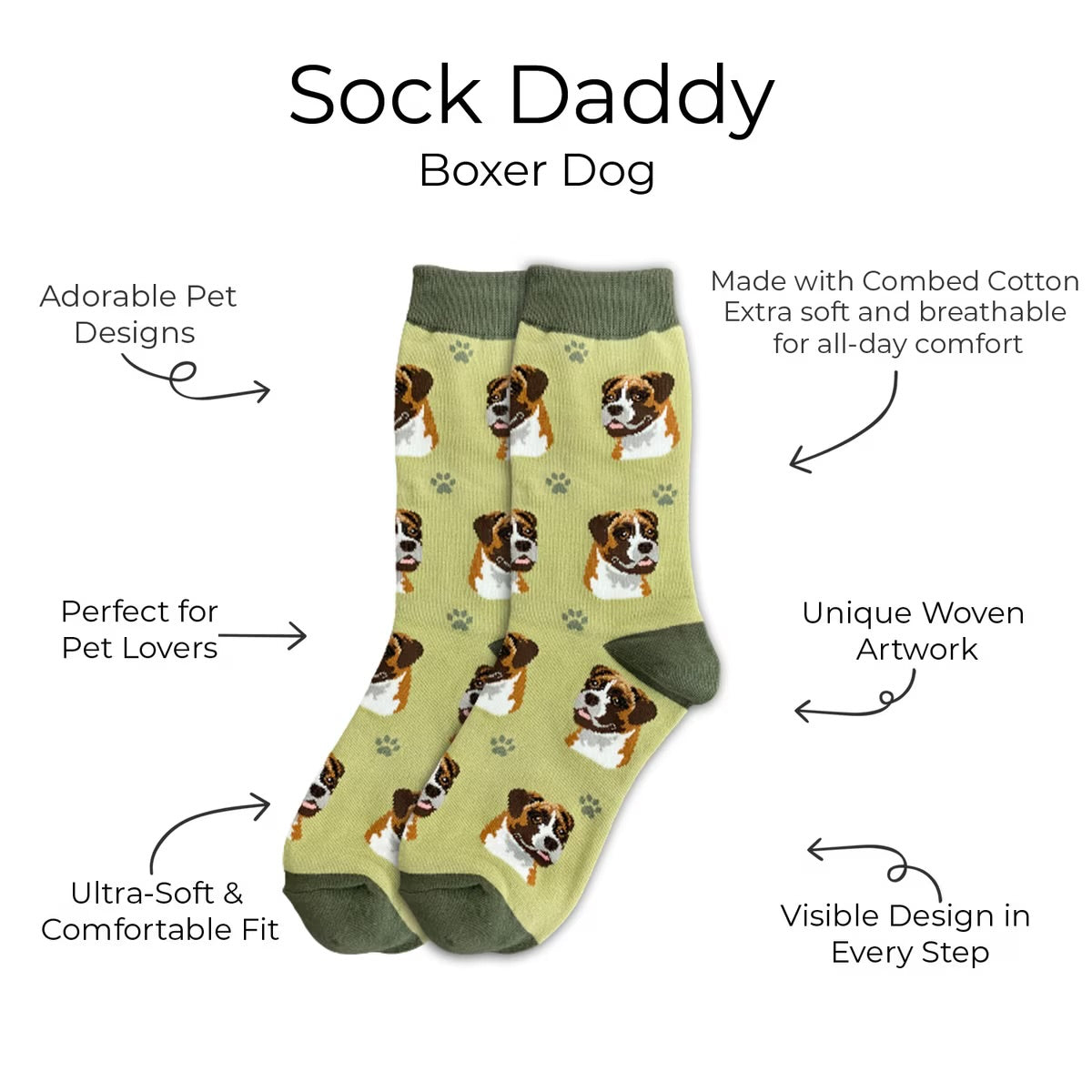 BOXER Dog Adult Unisex Socks By E&S Pets Choose Style