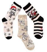 DISNEY THE NIGHTMARE BEFORE CHRISTMAS LADIES 3 PAIR OF SOCKS 'MERRY SCARY HOLIDAY' (Choose Style)