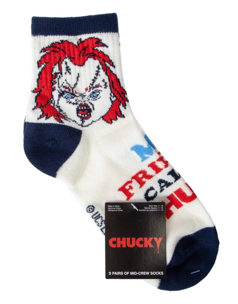 CHUCKY THE MOVIE LADIES 2 Pair Of HALLOWEEN Socks (Choose Style)