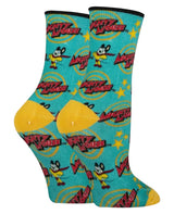 MIGHTY MOUSE Ladies ‘SAVE THE DAY’ Socks - Novelty Socks And Slippers