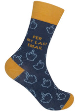 PER MY LAST EMAIL Adult Unisex MIDDLE FINGER Socks FUNATIC Brand - Novelty Socks And Slippers