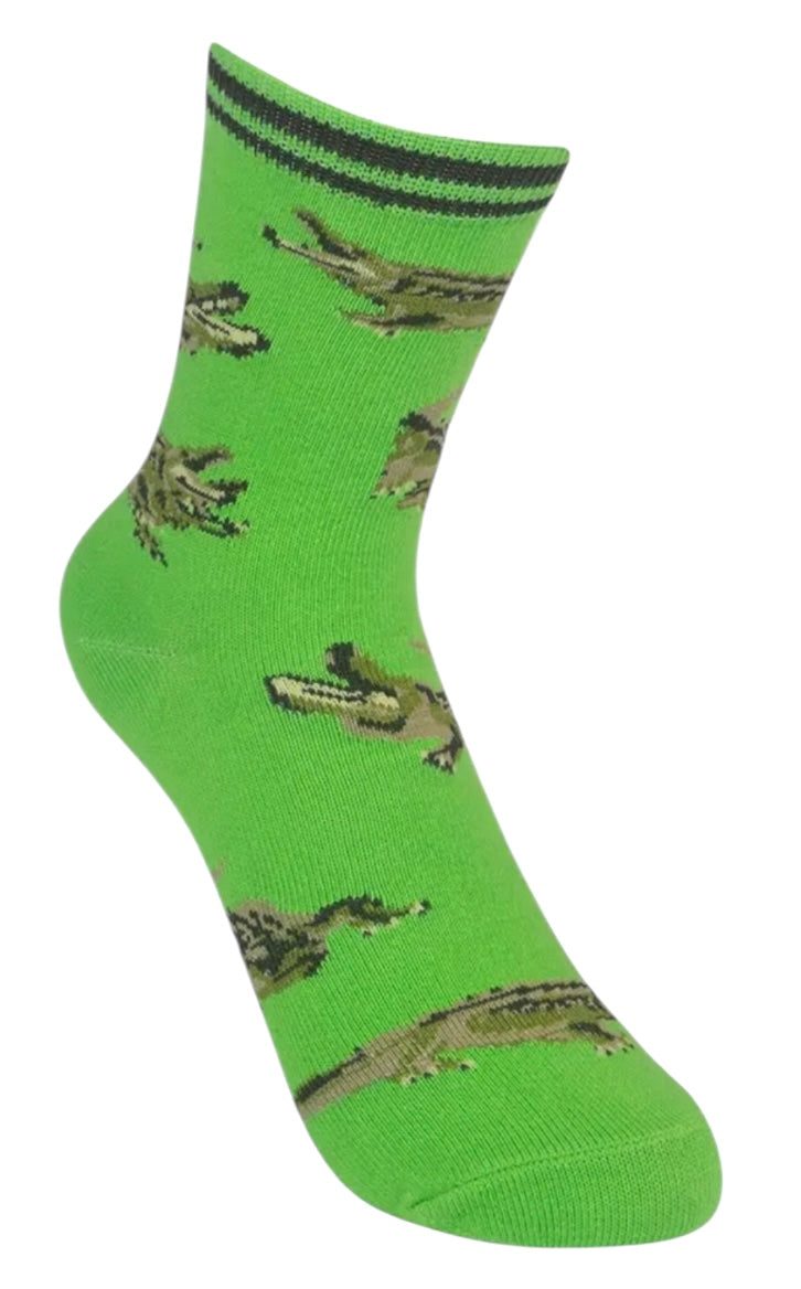 FUNATIC Brand Unisex Kids ALLIGATOR Socks Alligators All Over Kids Age 7-10 - Novelty Socks And Slippers