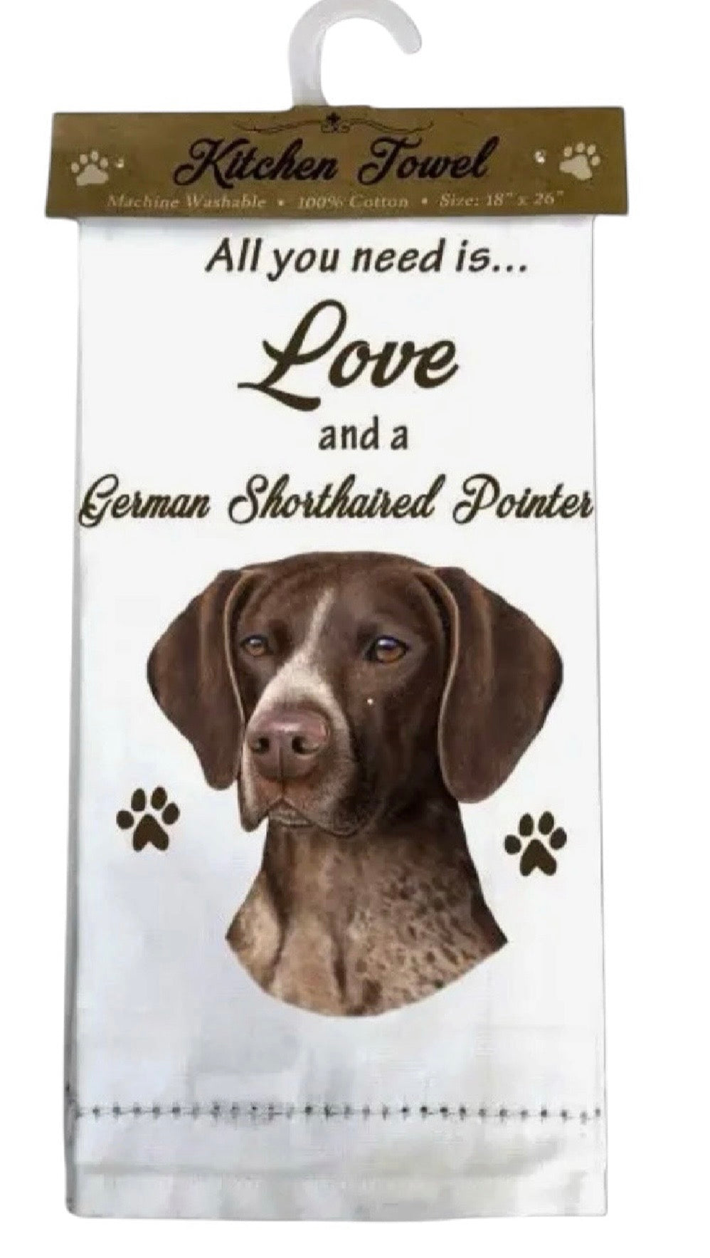 ALL YOU NEED IS LOVE & A DOG Kitchen Tea Towel By E&S Pets (Choose Breed)