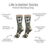 FRENCH BULLDOG Adult Unisex Socks By E&S Pets Choose Style