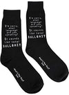 WHAT’D YOU SAY? Unisex ‘I’M SORRY WHAT LANGUAGE ARE YOU SPEAKING? IT SOUNDS LIKE TOTAL BULL$HIT’ Socks - Novelty Socks And Slippers