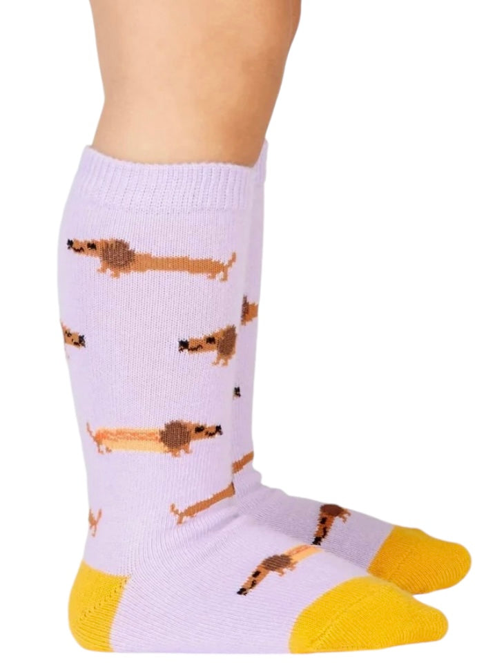 SOCK IT TO ME BRAND TODDLER GIRLS DACHSHUND KNEE HIGH NON SLIP GRIP SOCKS - Novelty Socks And Slippers