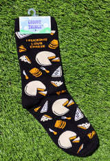 GROOVY THINGS Brand Ladies I FUCKING LOVE CHEESE Socks - Novelty Socks And Slippers