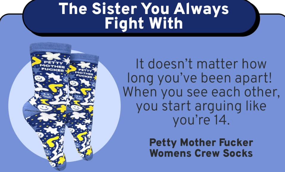 GROOVY THINGS Co. Brand Ladies ‘PETTY MOTHER FUCKER’ Socks - Novelty Socks And Slippers