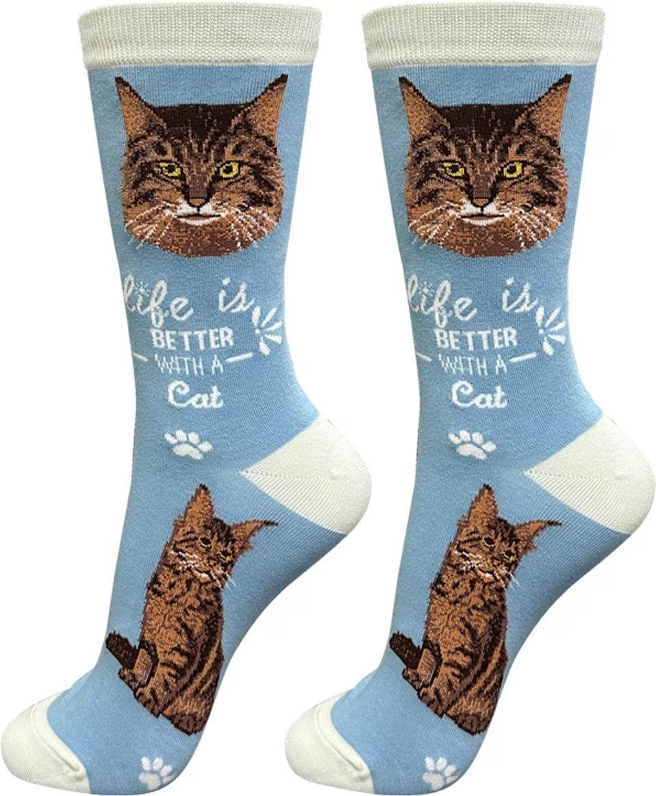 MAINE COON Cat Adult Unisex Socks By E&S Pets Choose Style