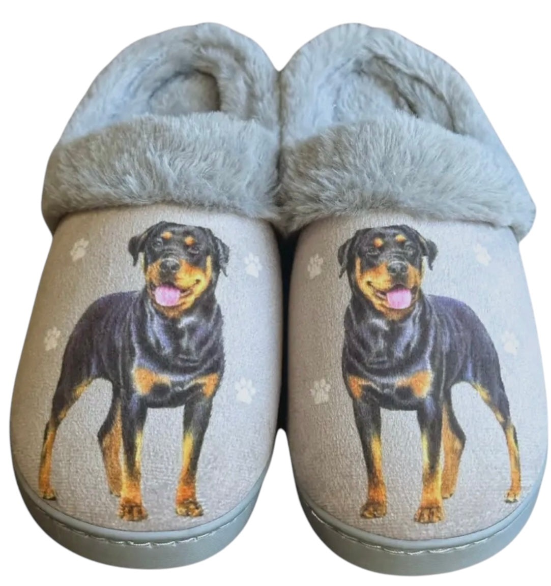 SNUGGS Memory Foam ROTTWEILER Dog Non Slip Slippers By E&S Pets (Choose Size) - Novelty Socks And Slippers