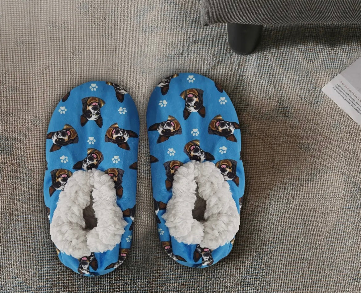 COMFIES BRAND LADIES AUSTRALIAN CATTLE DOG NON SKID SLIPPERS - Novelty Socks And Slippers