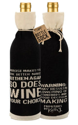 PRIMITIVES BY KATHY ALCOHOL BOTTLE SOCK ‘EXERCISE MAKES YOU LOOK BETTER NAKED BUT THEN AGAIN SO DOES WINE YOUR CHOICE’ - Novelty Socks And Slippers