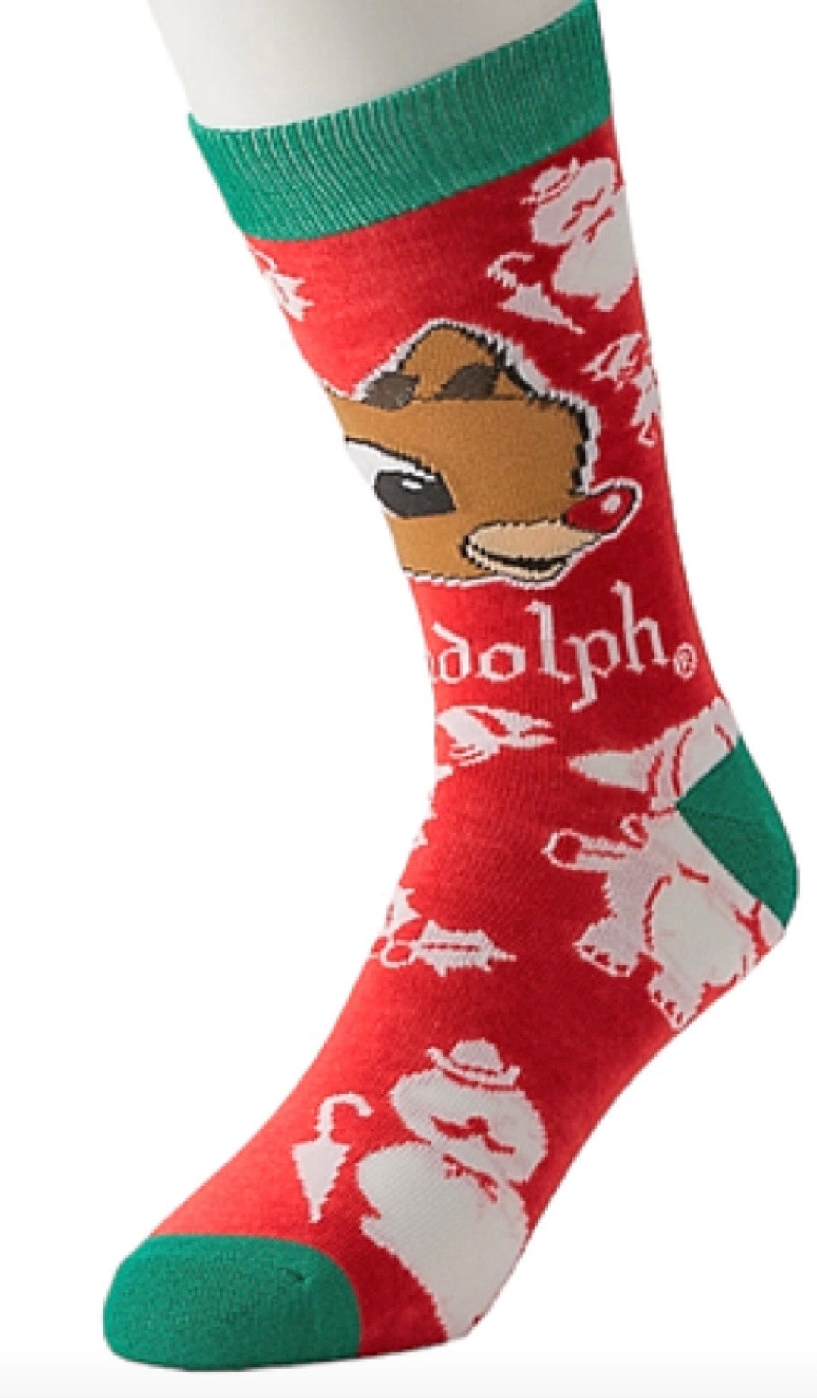RUDOLPH THE RED-NOSED REINDEER MEN’S SOCKS (Choose Color) Bioworld Brand