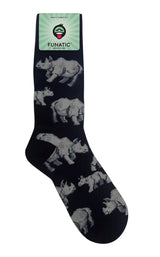 RHINOCEROS Adult Unisex Socks FUNATIC Brand - Novelty Socks And Slippers