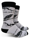 FUCK-CAW-F Men’s Black Crow Socks GROOVY THINGS Brand