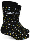 GROOVY THINGS CO. Brand Men’s ’FUCK IF I KNOW’ Socks - Novelty Socks And Slippers