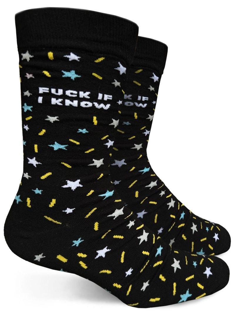 GROOVY THINGS CO. Brand Men’s ’FUCK IF I KNOW’ Socks - Novelty Socks And Slippers