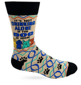 FABDAZ Brand Men’s IT’S NOT DRINKING ALONE IF THE DOG IS HOME Socks - Novelty Socks And Slippers