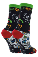 OOOH YEAH Brand Ladies DAY OF THE DEAD Sugar Skull Socks ‘HEY SUGAR’ - Novelty Socks And Slippers